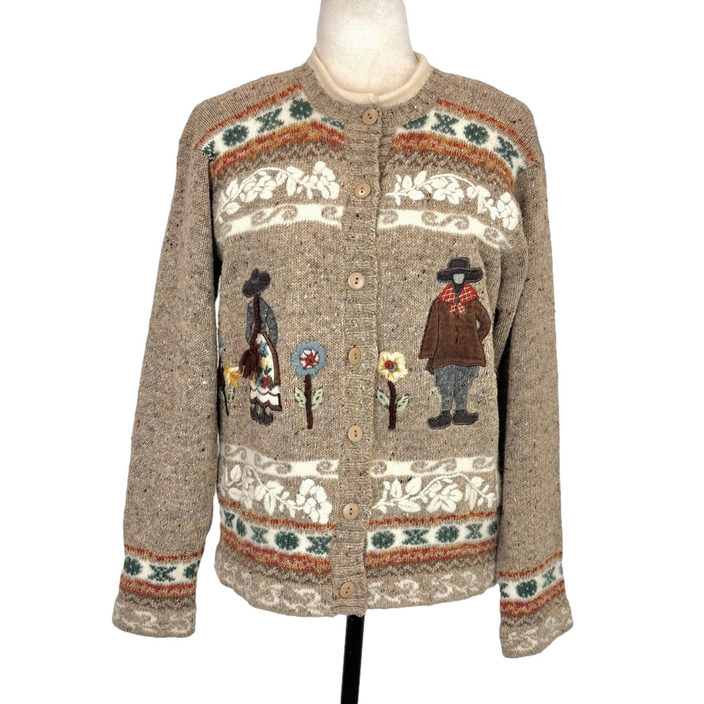 Rene Derhy beige vintage cardigan